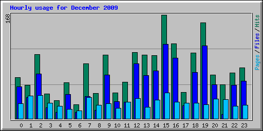 Hourly usage for December 2009